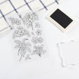 Craspire Frangipani Clear Stamps Silicone Stamp Cards Flower Clear Stamps for Card Making Decoration and DIY Scrapbooking