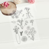 Craspire Carnation Clear Stamps Silicone Stamp Cards Flower Clear Stamps for Card Making Decoration and DIY Scrapbooking