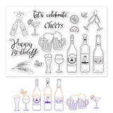 Craspire PVC Plastic Stamps, for DIY Scrapbooking, Photo Album Decorative, Cards Making, Stamp Sheets, Birthday Themed Pattern, 16x11x0.3cm