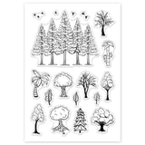 Craspire Tree Clear Stamps Silicone Stamp Cards Plant Clear Stamps for Card Making Decoration and DIY Scrapbooking