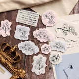 Craspire Cherry Blossoms Clear Stamps Silicone Stamp Cards Flowers Clear Stamps for Card Making Decoration and DIY Scrapbooking