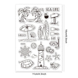 Craspire Beach Clear Stamps Beach Sun Sea Sand Silicone Stamp Transparent Stamp for Card Making Decoration and DIY Scrapbooking