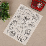 Craspire Beach Clear Stamps Beach Sun Sea Sand Silicone Stamp Transparent Stamp for Card Making Decoration and DIY Scrapbooking