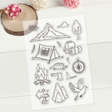 Craspire Camping Adventure Barbecue Clear Stamps Silicone Stamp Transparent Stamp for Card Making Decoration and DIY Scrapbooking