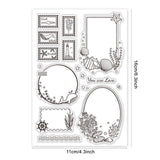 Craspire Ocean Theme Frames Clear Stamps Silicone Stamp Transparent Stamp for Card Making Decoration and DIY Scrapbooking Photo Frame Gifts