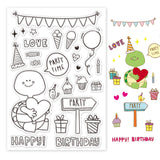 Craspire PVC Plastic Stamps, for DIY Scrapbooking, Photo Album Decorative, Cards Making, Stamp Sheets, Birthday Themed Pattern, 16x11x0.3cm