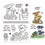 Craspire PVC Plastic Stamps, for DIY Scrapbooking, Photo Album Decorative, Cards Making, Stamp Sheets, Dog Pattern, 16x11x0.3cm