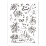 Craspire PVC Plastic Stamps, for DIY Scrapbooking, Photo Album Decorative, Cards Making, Stamp Sheets, Flower Pattern, 16x11x0.3cm