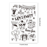 Craspire PVC Plastic Stamps, for DIY Scrapbooking, Photo Album Decorative, Cards Making, Stamp Sheets, Birthday Themed Pattern, 16x11x0.3cm
