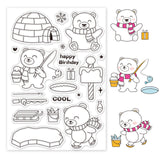 Craspire PVC Plastic Stamps, for DIY Scrapbooking, Photo Album Decorative, Cards Making, Stamp Sheets, Bear Pattern, 16x11x0.3cm