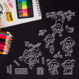 Craspire PVC Plastic Stamps, for DIY Scrapbooking, Photo Album Decorative, Cards Making, Stamp Sheets, Monkey Pattern, 16x11x0.3cm
