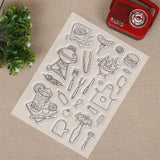 Craspire PVC Plastic Stamps, for DIY Scrapbooking, Photo Album Decorative, Cards Making, Stamp Sheets, Food Pattern, 16x11x0.3cm