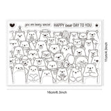 Craspire PVC Plastic Stamps, for DIY Scrapbooking, Photo Album Decorative, Cards Making, Stamp Sheets, Bear Pattern, 16x11x0.3cm