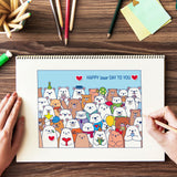 Craspire PVC Plastic Stamps, for DIY Scrapbooking, Photo Album Decorative, Cards Making, Stamp Sheets, Bear Pattern, 16x11x0.3cm