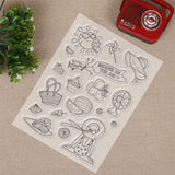 Craspire PVC Plastic Stamps, for DIY Scrapbooking, Photo Album Decorative, Cards Making, Stamp Sheets, Beach Theme Pattern, 16x11x0.3cm