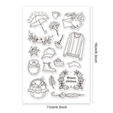 Craspire PVC Plastic Stamps, for DIY Scrapbooking, Photo Album Decorative, Cards Making, Stamp Sheets, Leaf Pattern, 16x11x0.3cm