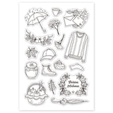 Craspire PVC Plastic Stamps, for DIY Scrapbooking, Photo Album Decorative, Cards Making, Stamp Sheets, Leaf Pattern, 16x11x0.3cm