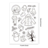 Craspire PVC Plastic Stamps, for DIY Scrapbooking, Photo Album Decorative, Cards Making, Stamp Sheets, Snowman Pattern, 16x11x0.3cm