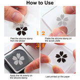 Craspire PVC Plastic Stamps, for DIY Scrapbooking, Photo Album Decorative, Cards Making, Stamp Sheets, Flower Pattern, 16x11x0.3cm