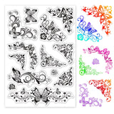 Craspire PVC Plastic Stamps, for DIY Scrapbooking, Photo Album Decorative, Cards Making, Stamp Sheets, Butterfly Fram, 16x11x0.3cm