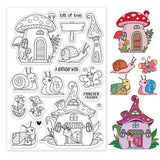 Craspire PVC Plastic Stamps, for DIY Scrapbooking, Photo Album Decorative, Cards Making, Stamp Sheets, Snail Pattern, 16x11x0.3cm