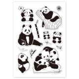 Craspire PVC Plastic Stamps, for DIY Scrapbooking, Photo Album Decorative, Cards Making, Stamp Sheets, Panda Pattern, 16x11x0.3cm