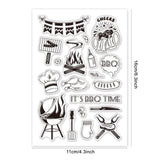 Craspire PVC Plastic Stamps, for DIY Scrapbooking, Photo Album Decorative, Cards Making, Stamp Sheets, Food Pattern, 16x11x0.3cm