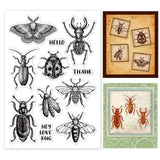 Craspire PVC Plastic Stamps, for DIY Scrapbooking, Photo Album Decorative, Cards Making, Stamp Sheets, Insect Pattern, 16x11x0.3cm