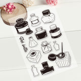 Craspire PVC Plastic Stamps, for DIY Scrapbooking, Photo Album Decorative, Cards Making, Stamp Sheets, Bottle Pattern, 16x11x0.3cm