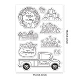 Craspire PVC Plastic Stamps, for DIY Scrapbooking, Photo Album Decorative, Cards Making, Stamp Sheets, Thanksgiving Day Themed Pattern, 16x11x0.3cm