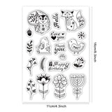 Craspire Flower Animal Clear Stamps Silicone Stamp Cards with Greeting Words Pattern for Card Making Decoration and DIY Scrapbooking