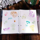 Craspire Flower Animal Clear Stamps Silicone Stamp Cards with Greeting Words Pattern for Card Making Decoration and DIY Scrapbooking