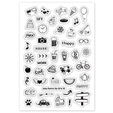 Craspire PVC Plastic Stamps, for DIY Scrapbooking, Photo Album Decorative, Cards Making, Stamp Sheets, Life Themed, 16x11x0.3cm