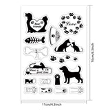 Craspire Cat Dog Clear Stamps Silicone Stamp Seal with Foot Prints Friends Letters for Card Making Decoration and DIY Scrapbooking