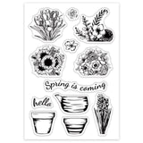 Craspire Flowers Pots Clear Stamps Silicone Stamp Seal for Card Making Decoration and DIY Scrapbooking