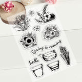 Craspire Flowers Pots Clear Stamps Silicone Stamp Seal for Card Making Decoration and DIY Scrapbooking