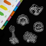 Craspire Ocean Theme Clear Stamps Silicone Stamp Cards Mermaid Seahorse Starfish Dolphin for Card Making Decoration and DIY Scrapbooking
