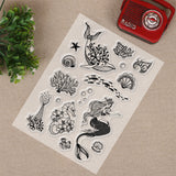 Craspire Ocean Theme Clear Stamps Silicone Stamp Cards Mermaid Seahorse Starfish Dolphin for Card Making Decoration and DIY Scrapbooking