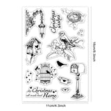 Craspire Bird Home Christmas wishes Clear Stamps Silicone Stamp Cards for Card Making Decoration and DIY Scrapbooking