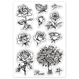 Craspire Rose Flower Clear Stamps Silicone Stamp Cards for Card Making Decoration and DIY Scrapbooking