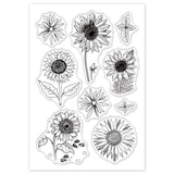 Craspire Sunflowers Clear Stamp Silicone Stamp Cards Leaves Stamp Transparent Seals for Card Making Decoration and DIY Scrapbooking