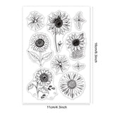 Craspire Sunflowers Clear Stamp Silicone Stamp Cards Leaves Stamp Transparent Seals for Card Making Decoration and DIY Scrapbooking