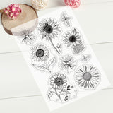 Craspire Sunflowers Clear Stamp Silicone Stamp Cards Leaves Stamp Transparent Seals for Card Making Decoration and DIY Scrapbooking