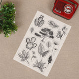 Craspire Plant Clear Stamp Silicone Stamp Cards Cactus Pine Palm Leaf Stamp Transparent Seals for Card Making Decoration and DIY Scrapbooking