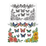 Craspire PVC Plastic Stamps, for DIY Scrapbooking, Photo Album Decorative, Cards Making, Stamp Sheets, Film Frame, Butterfly Pattern, 16x11x0.3cm