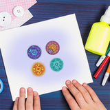 Craspire PVC Plastic Stamps, for DIY Scrapbooking, Photo Album Decorative, Cards Making, Stamp Sheets, Film Frame, Star Pattern, 16x11x0.3cm