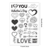 Craspire PVC Plastic Stamps, for DIY Scrapbooking, Photo Album Decorative, Cards Making, Stamp Sheets, Film Frame, Valentine's day Themed Pattern, 16x11x0.3cm