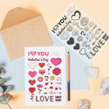 Craspire PVC Plastic Stamps, for DIY Scrapbooking, Photo Album Decorative, Cards Making, Stamp Sheets, Film Frame, Valentine's day Themed Pattern, 16x11x0.3cm