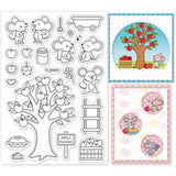 Craspire PVC Plastic Stamps, for DIY Scrapbooking, Photo Album Decorative, Cards Making, Stamp Sheets, Film Frame, Mouse Pattern, 16x11x0.3cm