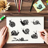 Craspire PVC Plastic Stamps, for DIY Scrapbooking, Photo Album Decorative, Cards Making, Stamp Sheets, Film Frame, Snail Pattern, 16x11x0.3cm